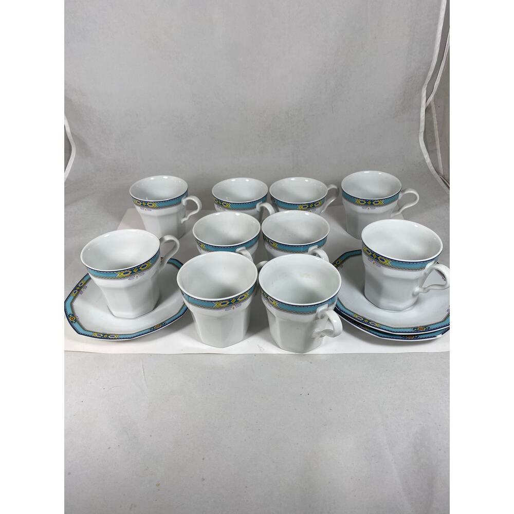 Christopher Stuart Southwest Y0002 Cup & Saucer Set Of 10 Cups and 3 Saucers